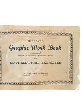 Vintage The Copp Clark Co. Improved Graphic Work Book - Cream